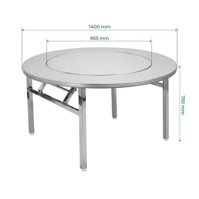 Bàn tròn inox 304 BT21 có mâm xoay